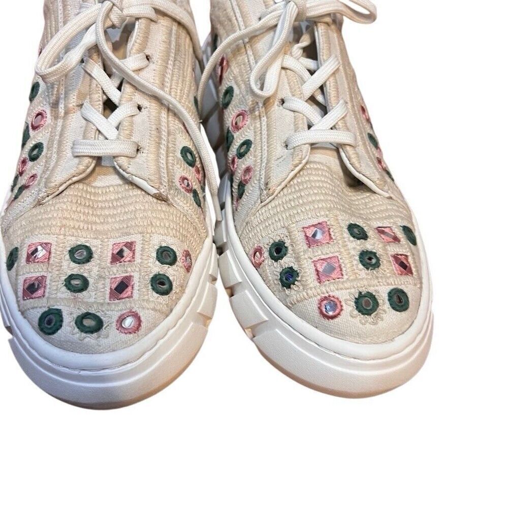 Free People Catch Me If You Can Womens Mirror Combo Crochet Sneakers Sz 41/ 10.5 - Picture 3 of 8